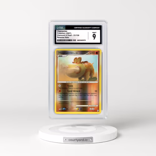 2007 Diamond & Pearl #51/130 Hippopotas - Reverse Holo (CGC 9 MINT)