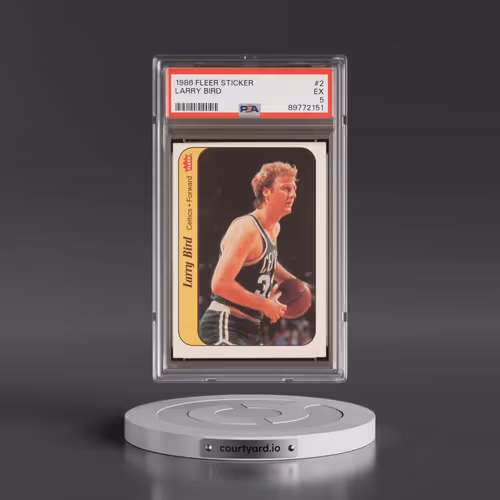 1986 Fleer Sticker #2 Larry Bird (PSA 5 EX)