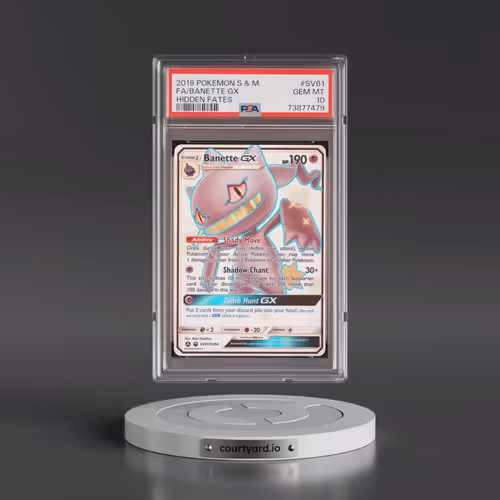 2019 Pokémon Sun & Moon Hidden Fates #SV61 Banette GX - Holo Full Art (PSA 10 GEM MINT)