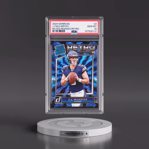 2024 Panini Donruss Rated Rookies Retro #2 JJ McCarthy (PSA 10 GEM MINT)