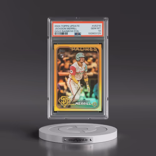 2024 Topps Update #US210 Jackson Merrill - Gold Rainbow Foil (PSA 10 GEM MINT)