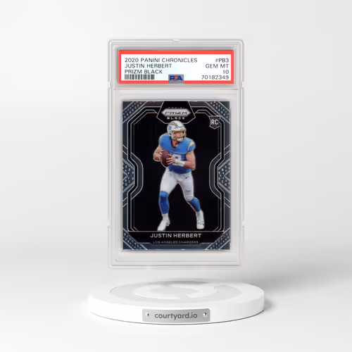 2020 Panini Chronicles Prizm Black #PB3 Justin Herbert (PSA 10 GEM MINT)