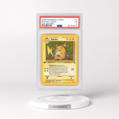 1999 Pokémon Fossil #14 Raichu - 1st Edition Holo (PSA 5 EX)
