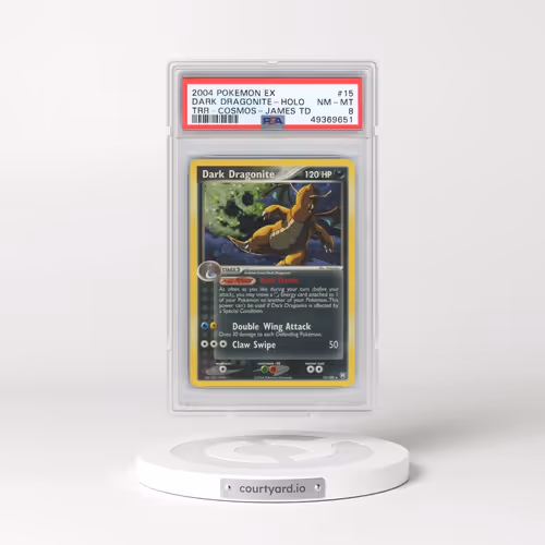2004 Pokémon EX Team Rocket Returns #15 Dark Dragonite - Holo Cosmos-James Theme Deck (PSA 8 NM-MT)