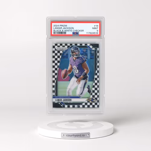 2024 Panini Prizm #19 Lamar Jackson - Black & White Checker (PSA 9 MINT)