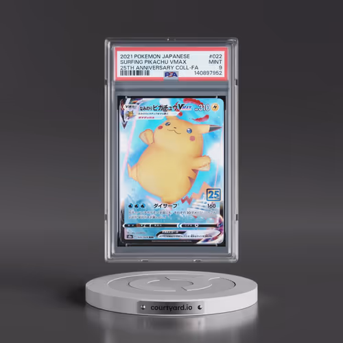 2021 Pokémon 25th Anniversary Collection #022 Surfing Pikachu Vmax - Full Art (PSA 9 MINT)
