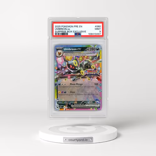 2025 Pokémon Pre EN-Prismatic Evolutions #060 Umbreon EX - Holo Surprise Box Exclusive (PSA 9 MINT)