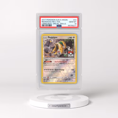 2017 Pokémon Sun & Moon Crimson Invasion #84 Regigigas - Reverse Foil 3rd Place-Pokemon League (PSA