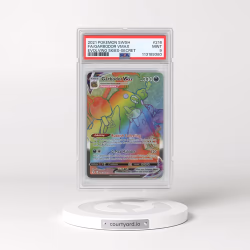 2021 Pokémon Sword & Shield Evolving Skies #216 Garbodor Vmax - Full Art Secret (PSA 9 MINT)