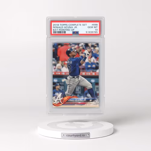 2018 Topps Complete Set #698 Ronald Acuna Jr. - Bat Pointing Up (PSA 10 GEM MINT)