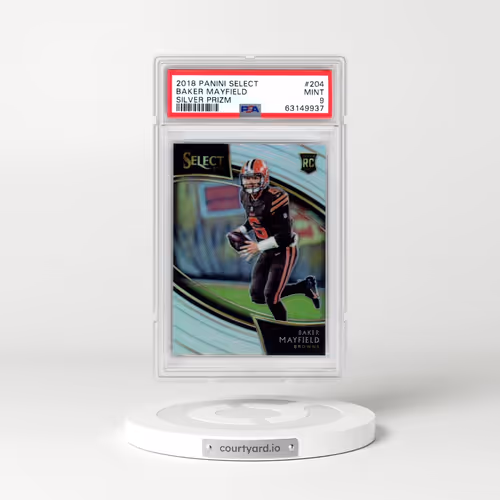 2018 Panini Select #204 Baker Mayfield - Silver Prizm (PSA 9 MINT)