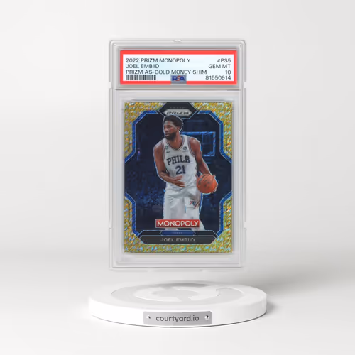 2022 Panini Prizm Monopoly Prizm All-Stars #PS5 Joel Embiid - Gold Money Shimmer (PSA 10 GEM MINT)