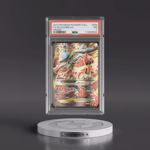 2017 Pokémon Mega Powers Collection Promo #55a M Lucario EX - Holo Full Art (PSA 7 NM)