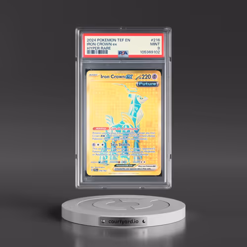 2024 Pokémon Tef EN-Temporal Forces #216 Iron Crown EX - Holo Hyper Rare (PSA 9 MINT)