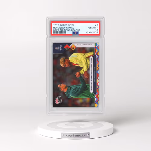 2025 Topps Now UEFA Nations League #8 Cristiano Ronaldo/Lamine Yamal (PSA 10 GEM MINT)