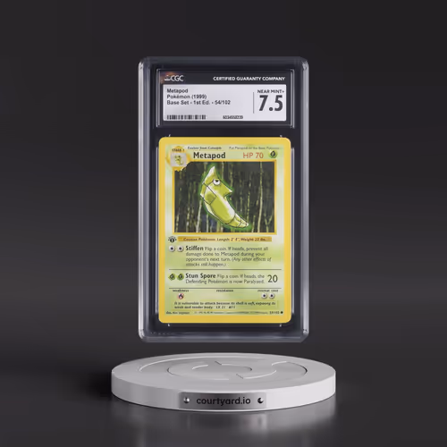 1999 Base Set #54/102 Metapod - 1st Edition 1st Edition (CGC 7.5 NM+)