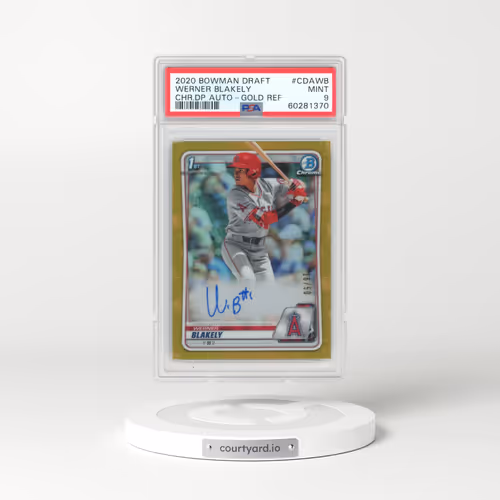 2020 Bowman Draft Chrome Draft Picks Autographs #CDAWB Werner Blakely - Gold Refractor (PSA 9 MINT)