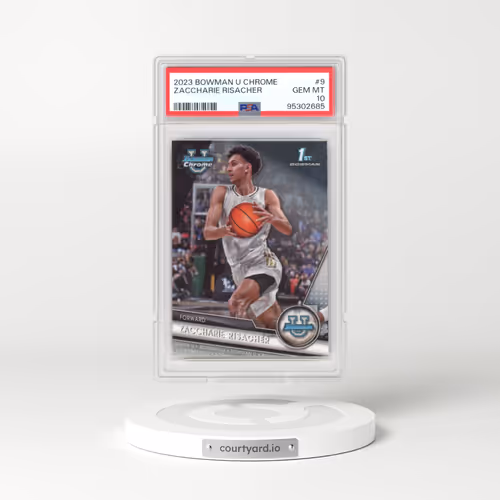 2023 Bowman University Chrome #9 Zaccharie Risacher (PSA 10 GEM MINT)