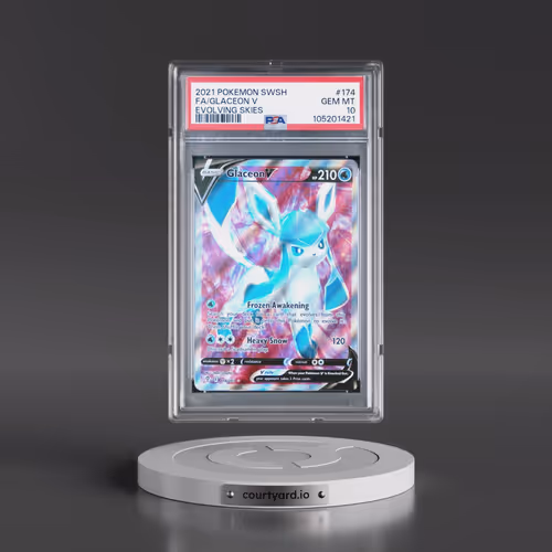 2021 Pokémon Sword & Shield Evolving Skies #174 Glaceon V - Holo Full Art (PSA 10 GEM MINT)