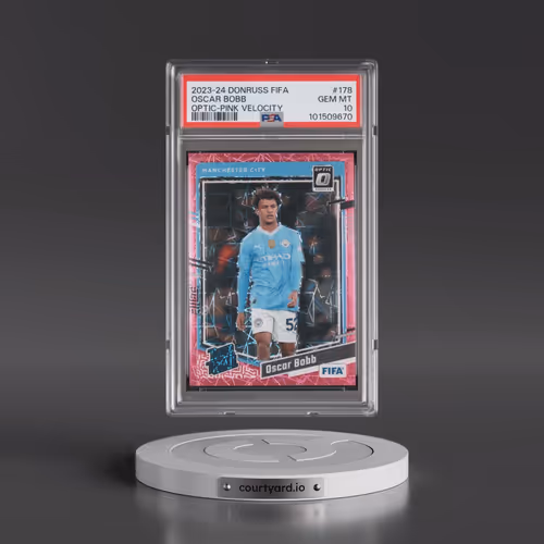 2023-24 Panini Donruss FIFA #178 Oscar Bobb - Optic-Pink Velocity (PSA 10 GEM MINT)