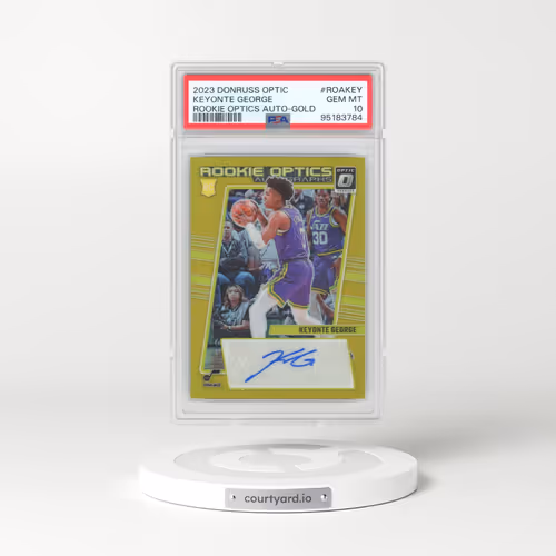 2023 Panini Donruss Optic Rookie Optics Autographs #ROAKEY Keyonte George - Gold (PSA 10 GEM MINT)