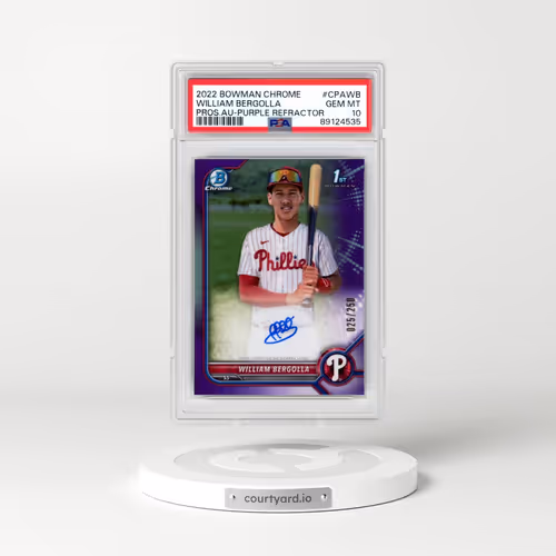 2022 Bowman Chrome Prospect Autographs #CPAWB William Bergolla - Purple Refractor (PSA 10 GEM MINT)