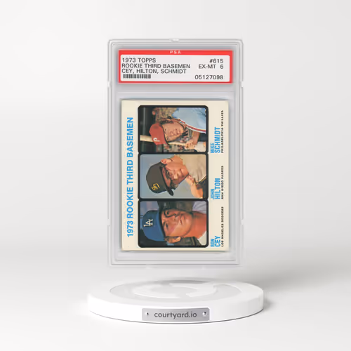1973 Topps #615 Rookie 3rd Basemen - Ron Cey/John Hilton/Mike Schmidt (PSA 6 EX-MT)