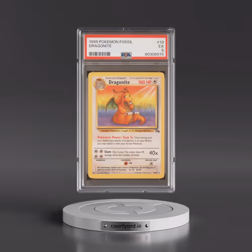 1999 Pokémon Fossil #19 Dragonite (PSA 5 EX)