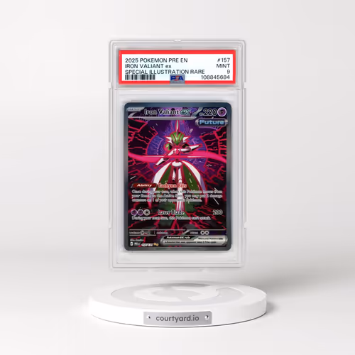 2025 Pokémon Pre EN-Prismatic Evolutions #157 Iron Valiant EX - Holo Special Illustration Rare (PSA 9 MINT)
