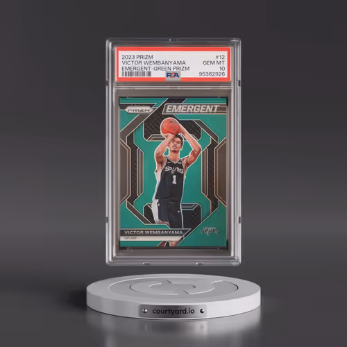 2023 Panini Prizm Emergent #12 Victor Wembanyama - Green Prizm (PSA 10 GEM MINT)