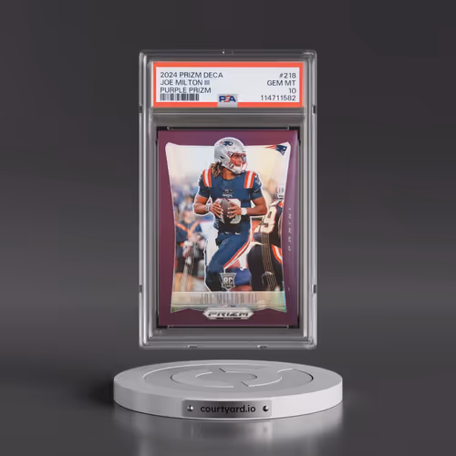 2024 Panini Prizm Deca #218 Joe Milton III - Purple Prizm (PSA 10 GEM MINT)