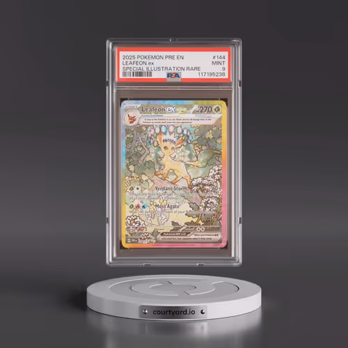 2025 Pokémon Pre EN-Prismatic Evolutions #144 Leafeon EX - Holo Special Illustration Rare (PSA 9 MIN
