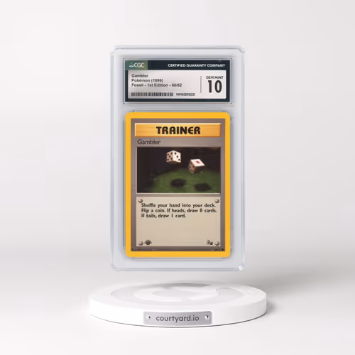 1999 Fossil #60/62 Gambler - 1st Edition 1st Edition (CGC 10 GEM MINT)