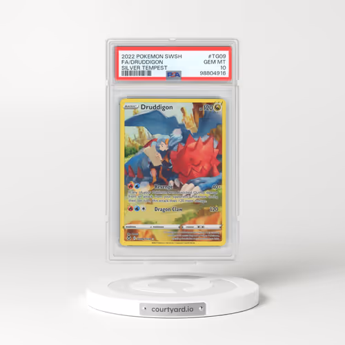 2022 Pokémon Sword & Shield Silver Tempest #TG09 Druddigon - Full Art (PSA 10 GEM MINT)