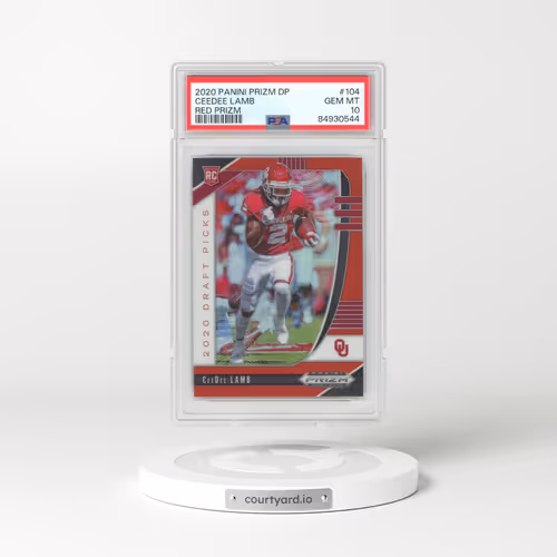 2020 Panini Prizm Draft Picks #104 Ceedee Lamb - Red Prizm (PSA 10 GEM MINT)