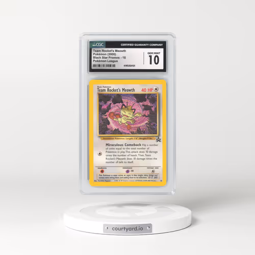 2000 Black Star Promos #18 Team Rocket's Meowth - Pokémon League (CGC 10 GEM MINT)