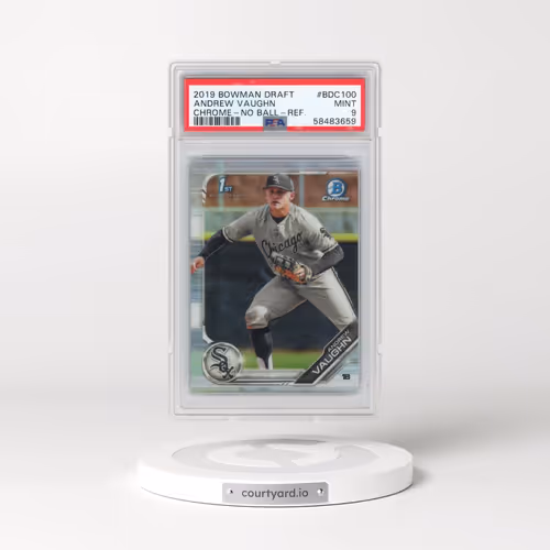 2019 Bowman Draft #BDC100 Andrew Vaughn - Chrome-No Ball-Refractor (PSA 9 MINT)