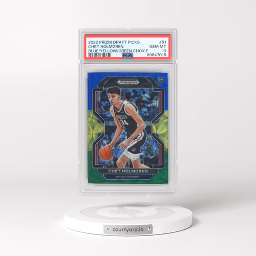 2022-23 Panini Prizm Draft Picks #51 Chet Holmgren - Blue/Yellow/Green Choice (PSA 10 GEM MINT)