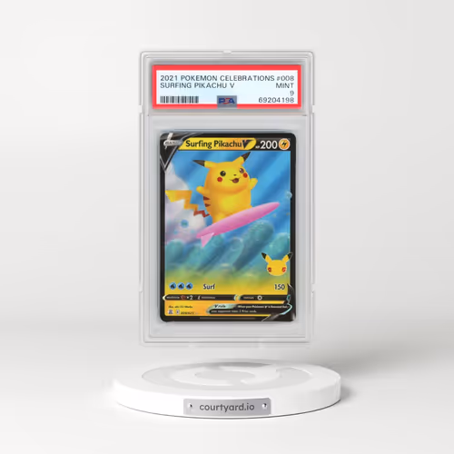 2021 Pokémon Celebrations #008 Surfing Pikachu V - Holo (PSA 9 MINT)