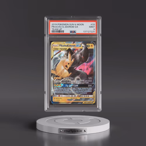 2019 Pokémon Sun & Moon Team Up #33 Pikachu & Zekrom GX - Holo (PSA 9 MINT)