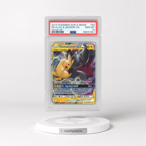 2019 Pokémon Sun & Moon Team Up #33 Pikachu & Zekrom GX - Holo (PSA 10 GEM MINT)