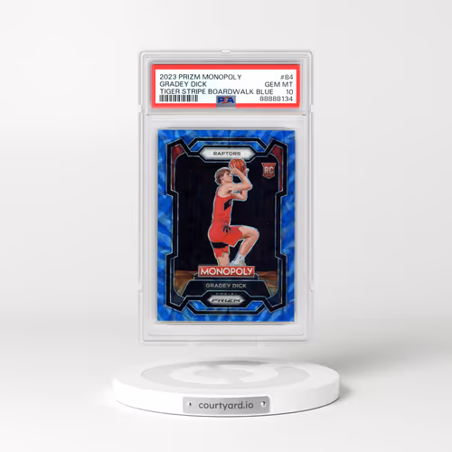 2023 Panini Prizm Monopoly #84 Gradey Dick - Tiger Stripe Boardwalk Blue (PSA 10 GEM MINT)