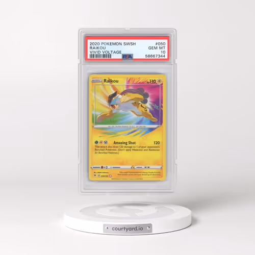2020 Pokémon Sword & Shield Vivid Voltage #050 Raikou (PSA 10 GEM MINT)
