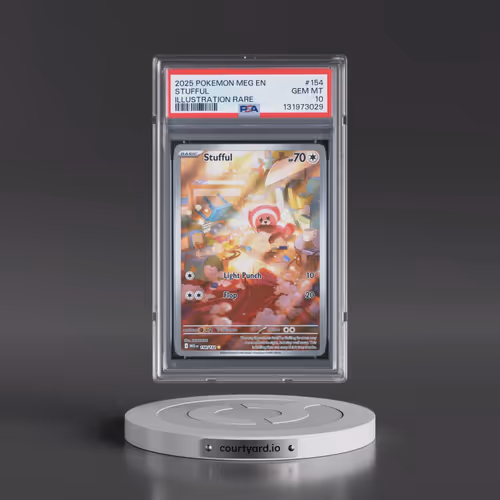 2025 Pokémon Meg EN-Mega Evolution #154 Stufful - Illustration Rare (PSA 10 GEM MINT)