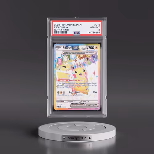 2024 Pokémon Ssp EN-Surging Sparks #219 Pikachu EX - Holo Ultra Rare (PSA 10 GEM MINT)