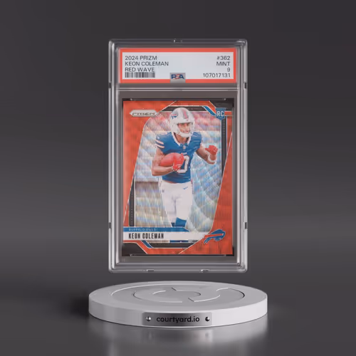 2024 Panini Prizm #362 Keon Coleman - Red Wave (PSA 9 MINT)
