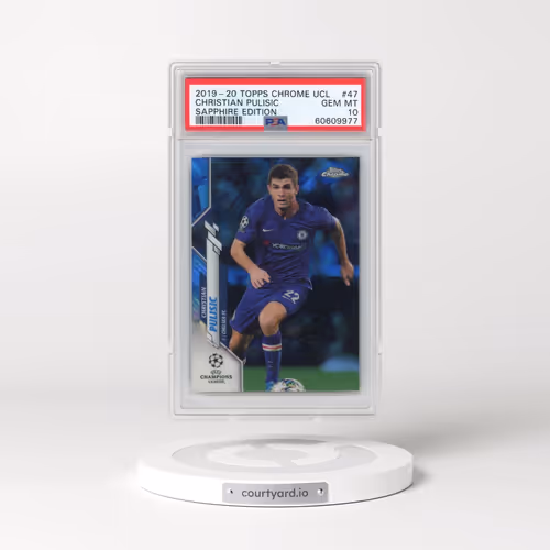 2019 Topps Chrome UEFA Champions League Sapphire Edition #47 Christian Pulisic (PSA 10 GEM MINT)