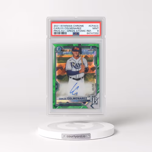 2021 Bowman Chrome Prospect Autographs #CPACC Carlos Colmenarez - Green Atomic Refractor (PSA 9 MINT)