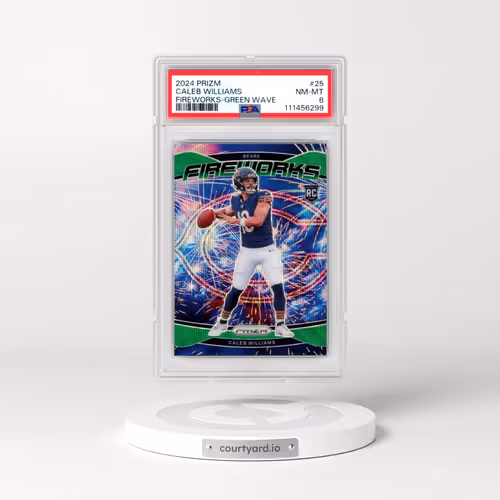 2024 Panini Prizm Fireworks #25 Caleb Williams - Green Wave (PSA 8 NM-MT)