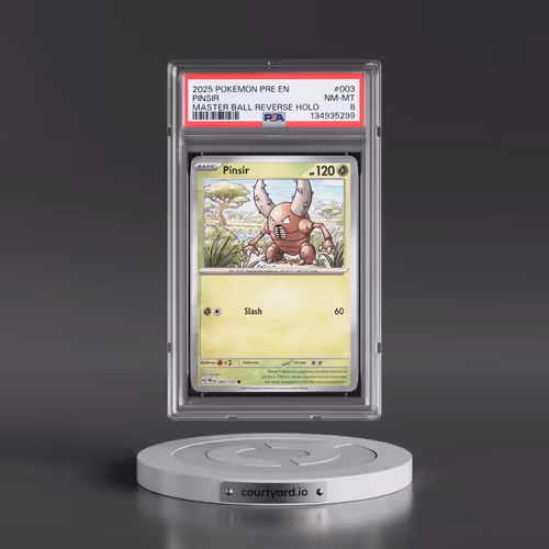 2025 Pokémon Pre EN-Prismatic Evolutions #003 Pinsir - Reverse Holo Master Ball (PSA 8 NM-MT)